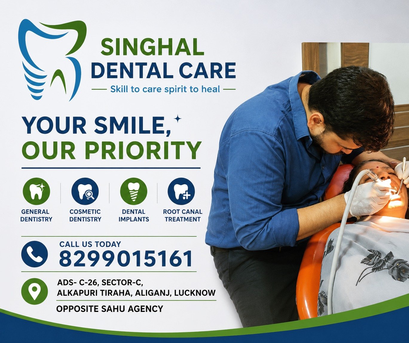 🦷 Your Smile, Our Priority!
At Singhal Dental Care, we provide quality dental treatments with advanced technology and personalized care.
✅ Dental Implants
✅ Root Canal Treatment (RCT)
✅ Cosmetic Dentistry
✅ Teeth Whitening
✅ Dental Caps & Crowns
✅ Braces & Orthodontic Treatment
📍 Address: C-26, Sector-C, Alkapuri Tiraha, Aliganj, Lucknow (Opposite Sahu Agency)
📞 Call/WhatsApp: 082990 15161 
Dentist in Aliganj Lucknow
Dental Clinic in Aliganj
Dental Implant in Lucknow
Root Canal Treatment Lucknow
Best Dentist Near Me
Cosmetic Dentistry Lucknow
Teeth Whitening Lucknow
Dental Care Aliganj
Smile Makeover Lucknow
Family Dentist Lucknow
Dental Implant Specialist Lucknow
Affordable Dental Treatment Lucknow
Singhal Dental Care
Dental Checkup Lucknow
Tooth Pain Treatment Lucknow 
#SinghalDentalCare
#DentistLucknow
#DentalClinicLucknow
#AliganjLucknow
#DentalImplants
#RootCanalTreatment
#CosmeticDentistry
#SmileMakeover
#HealthySmile
#TeethWhitening
#DentalCare
#FamilyDentist
#LucknowDentist
#BestDentistLucknow
#OralHealth
#DentalTreatment
#DentalCheckup
#SmileConfidently
#LucknowHealthcare
#DentalImplantLucknow